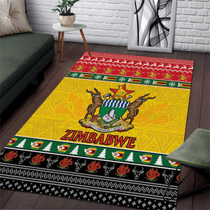 Afro Zimbabwe Christmas Area Rug Coat Of Arms - African Pattern