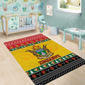 Afro Zimbabwe Christmas Area Rug Coat Of Arms - African Pattern