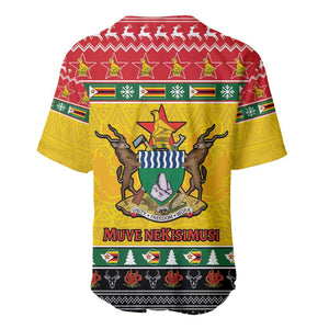 Afro Zimbabwe Christmas Baseball Jersey Coat Of Arms - African Pattern