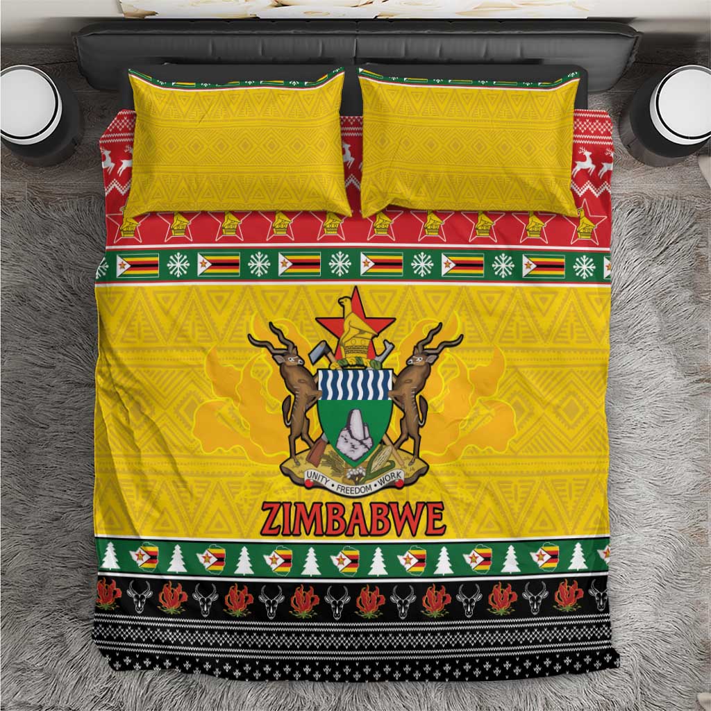 Afro Zimbabwe Christmas Bedding Set Coat Of Arms - African Pattern