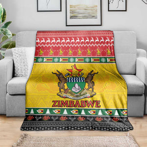 Afro Zimbabwe Christmas Blanket Coat Of Arms - African Pattern