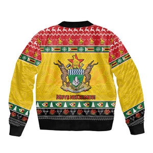 Afro Zimbabwe Christmas Bomber Jacket Coat Of Arms - African Pattern