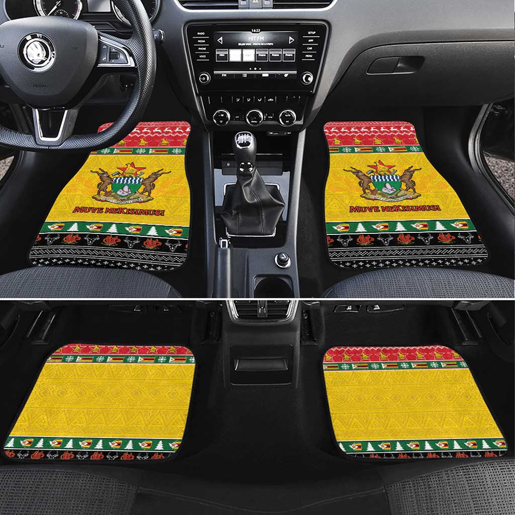 Afro Zimbabwe Christmas Car Mats Coat Of Arms - African Pattern