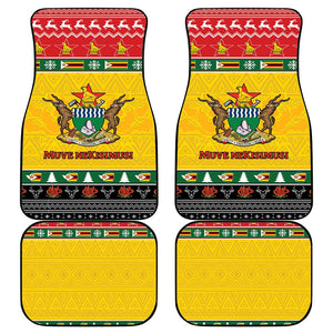 Afro Zimbabwe Christmas Car Mats Coat Of Arms - African Pattern