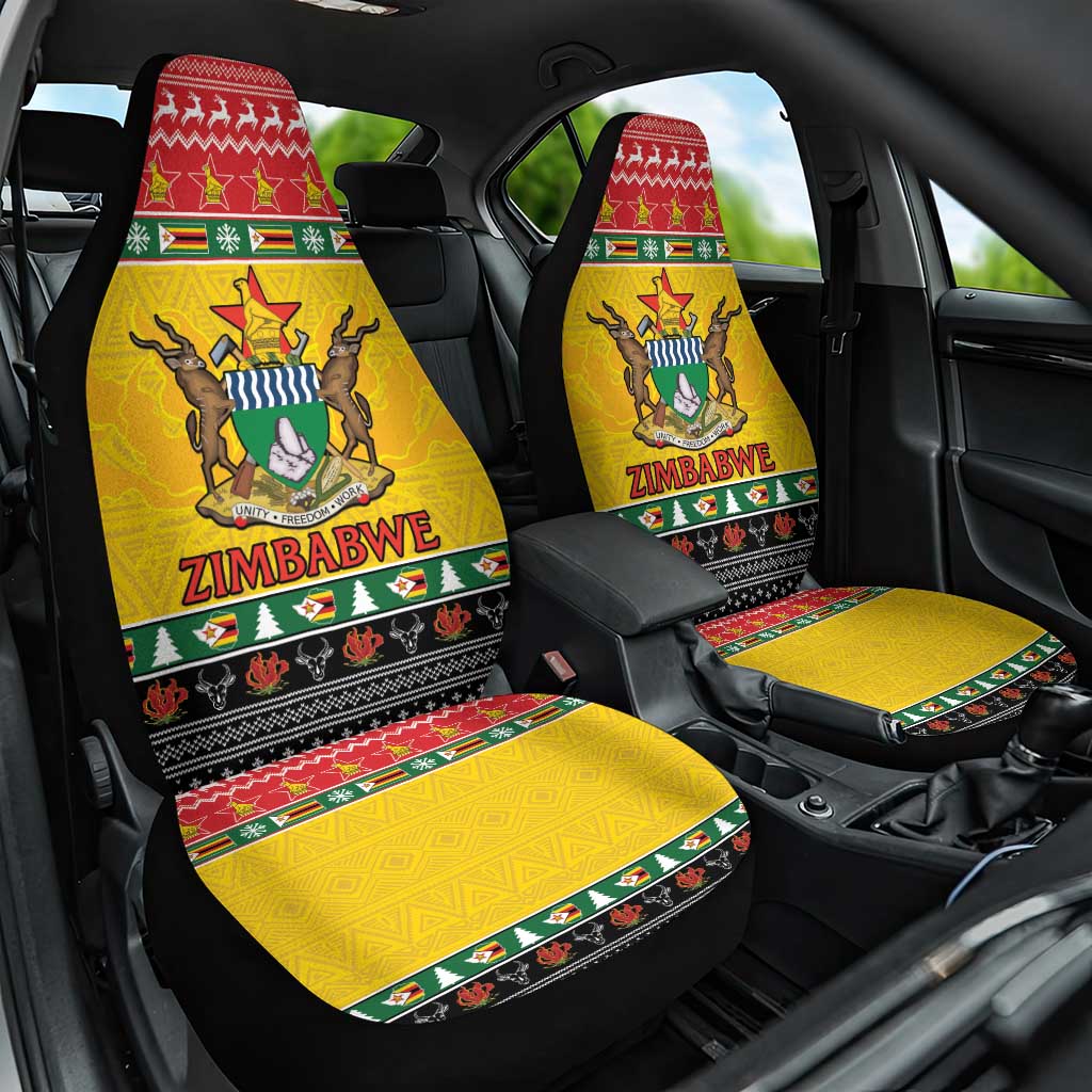 Afro Zimbabwe Christmas Car Seat Cover Coat Of Arms - African Pattern