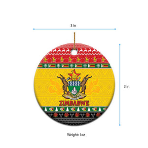 Afro Zimbabwe Christmas Ceramic Ornament Coat Of Arms with African Pattern