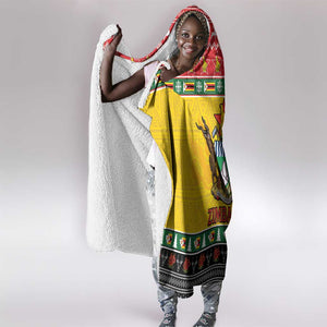 Afro Zimbabwe Christmas Hooded Blanket Coat Of Arms - African Pattern