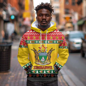 Afro Zimbabwe Christmas Hoodie Coat Of Arms - African Pattern