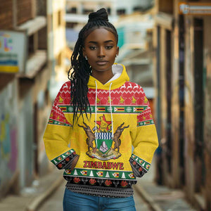 Afro Zimbabwe Christmas Hoodie Coat Of Arms - African Pattern