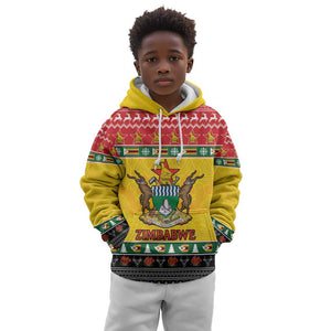 Afro Zimbabwe Christmas Kid Hoodie Coat Of Arms - African Pattern