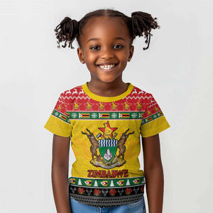 Afro Zimbabwe Christmas Kid T shirt Coat Of Arms - African Pattern