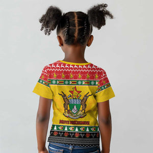 Afro Zimbabwe Christmas Kid T shirt Coat Of Arms - African Pattern