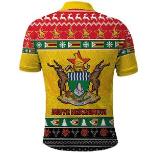 Afro Zimbabwe Christmas Polo Shirt Coat Of Arms - African Pattern