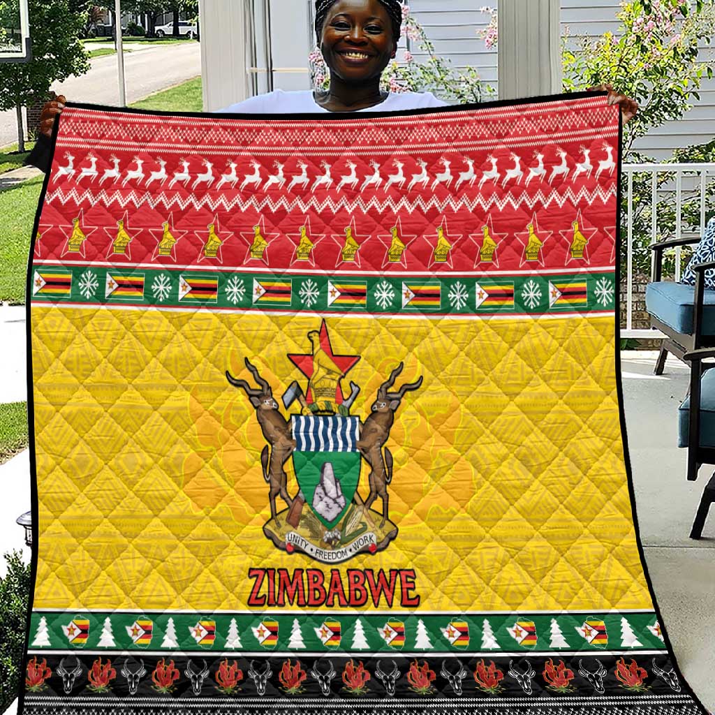 Afro Zimbabwe Christmas Quilt Coat Of Arms - African Pattern