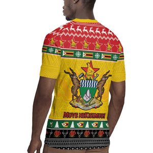 Afro Zimbabwe Christmas Rugby Jersey Coat Of Arms - African Pattern