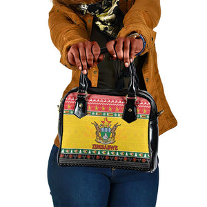 Afro Zimbabwe Christmas Shoulder Handbag Coat Of Arms - African Pattern