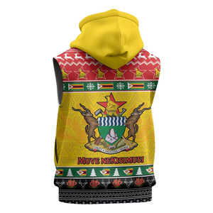 Afro Zimbabwe Christmas Sleeveless Hoodie Coat Of Arms - African Pattern - African Pride