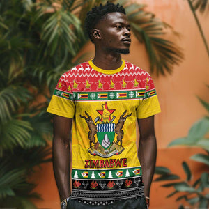 Afro Zimbabwe Christmas T shirt Coat Of Arms - African Pattern