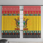 Afro Zimbabwe Christmas Window Curtain Coat Of Arms - African Pattern