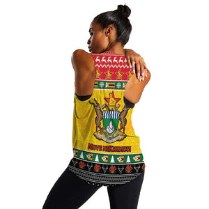 Afro Zimbabwe Christmas Women Racerback Tank Coat Of Arms - African Pattern