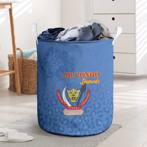 Afro DR Congo Football Laundry Basket Viva Les Leopards - Blue - African Pride