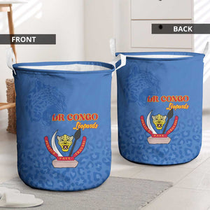 Afro DR Congo Football Laundry Basket Viva Les Leopards - Blue - African Pride