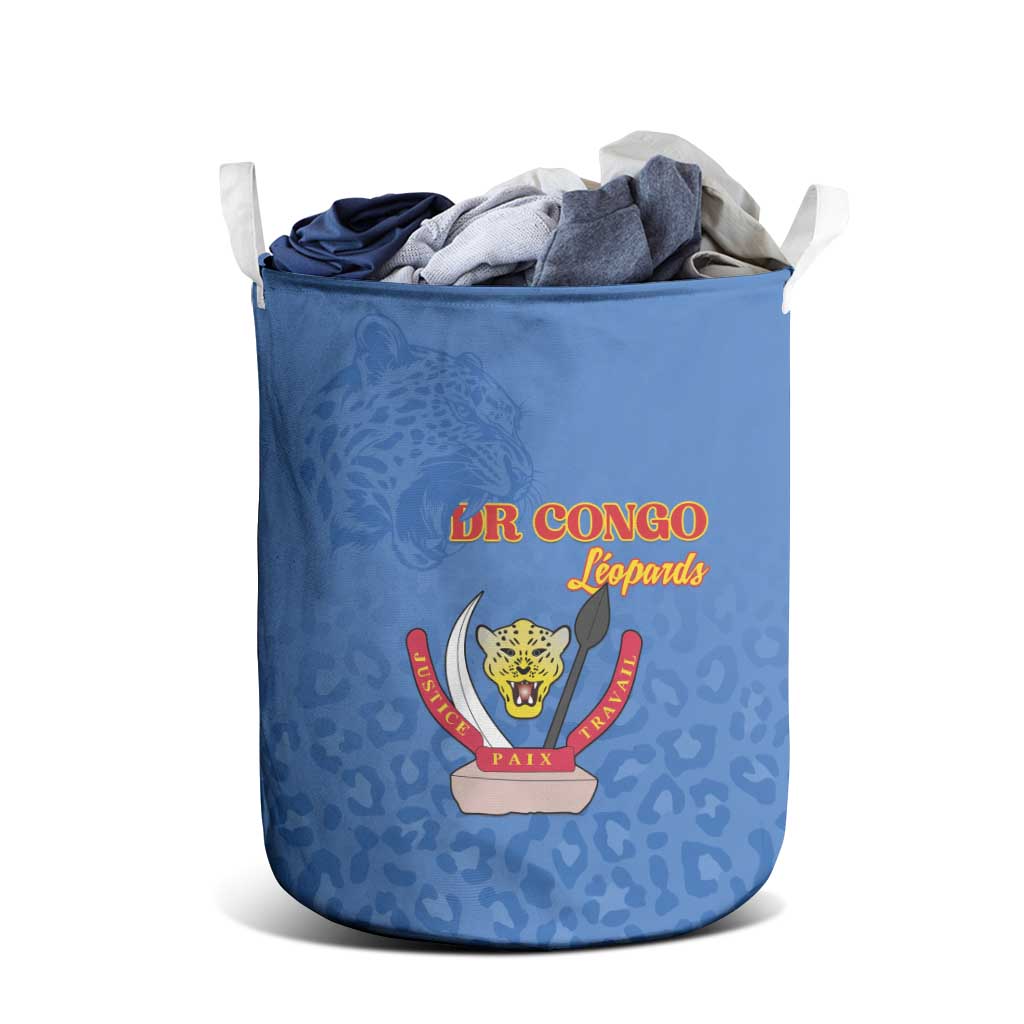 Afro DR Congo Football Laundry Basket Viva Les Leopards - Blue - African Pride
