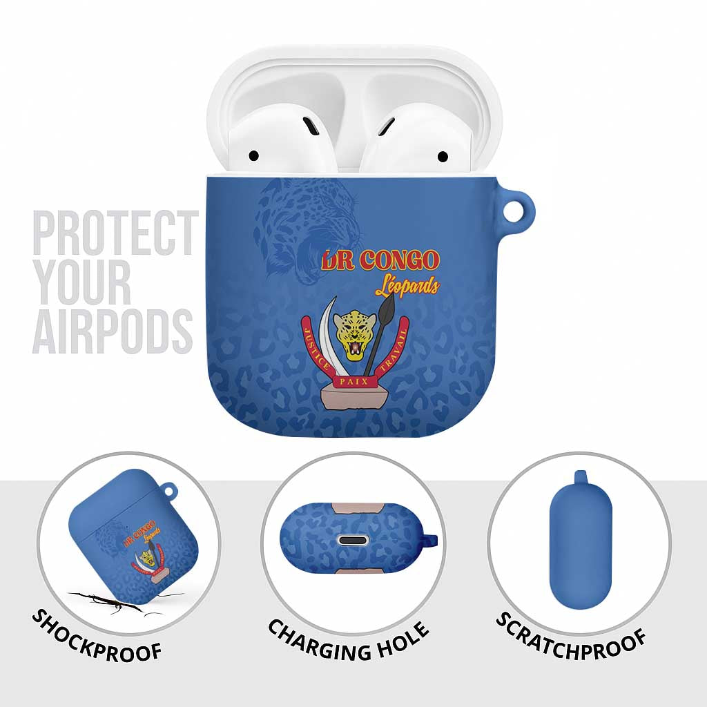 DR Congo Football AirPods Case Go Champions Leopards - Blue