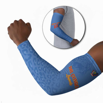Custom DR Congo Football Arm Sleeves Go Champions Leopards - Blue