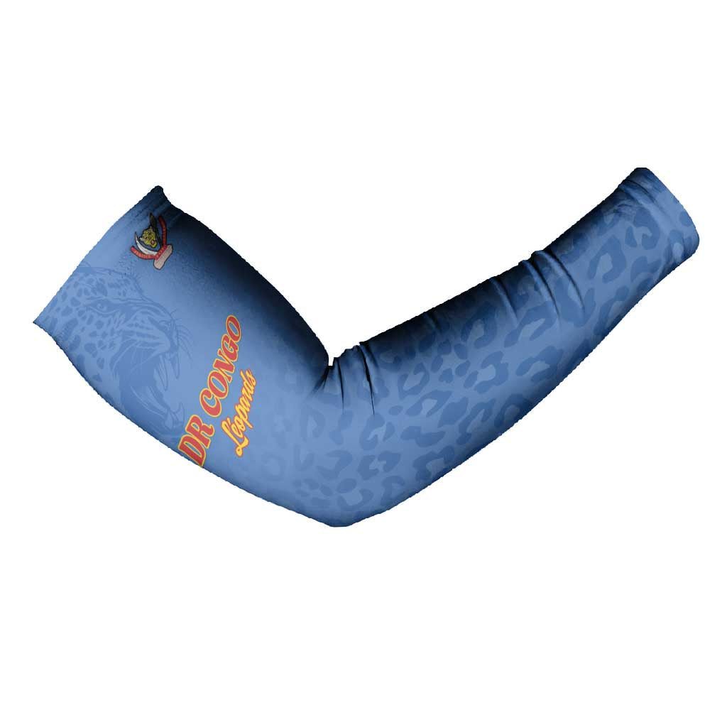 Custom DR Congo Football Arm Sleeves Go Champions Leopards - Blue