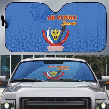 DR Congo Football Auto Sun Shade Go Champions Leopards - Blue