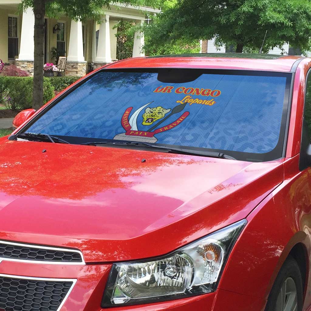 DR Congo Football Auto Sun Shade Go Champions Leopards - Blue