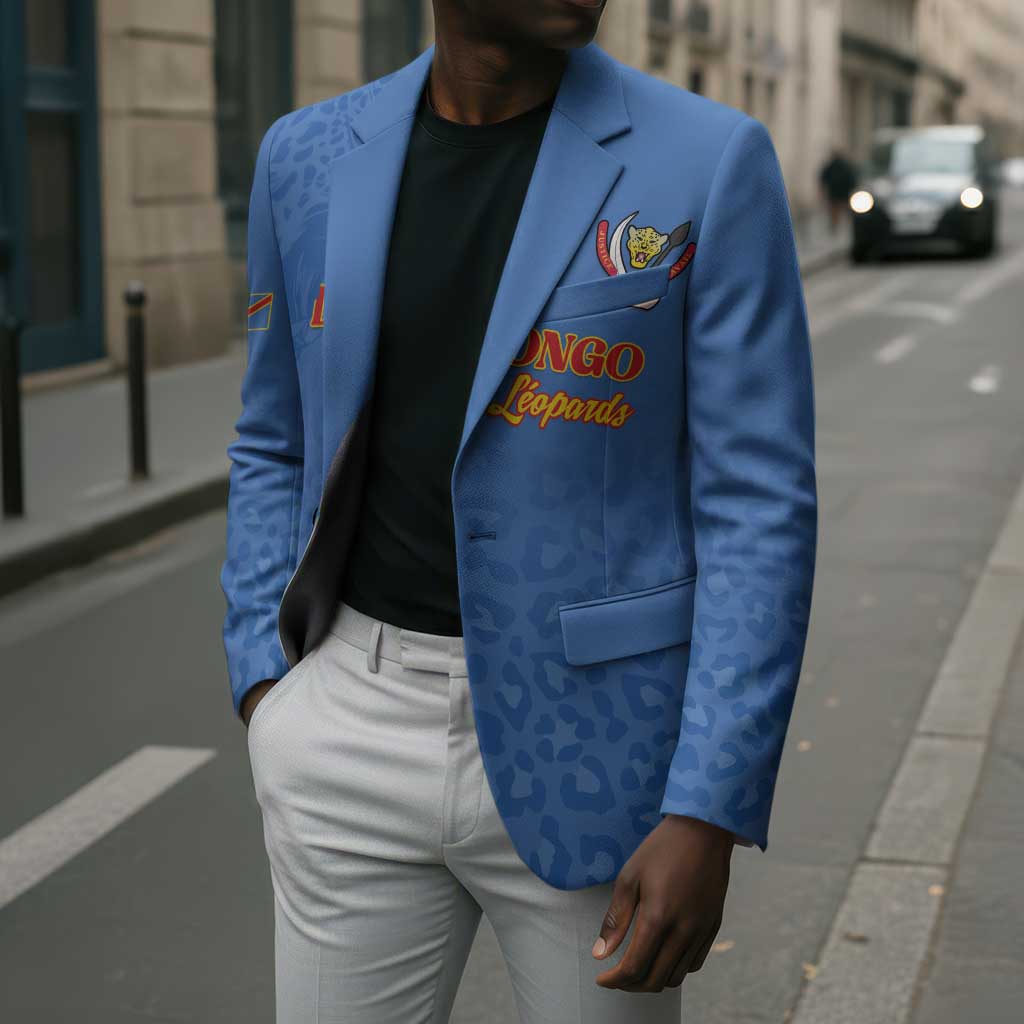 Custom DR Congo Football Blazer Go Champions Leopards - Blue