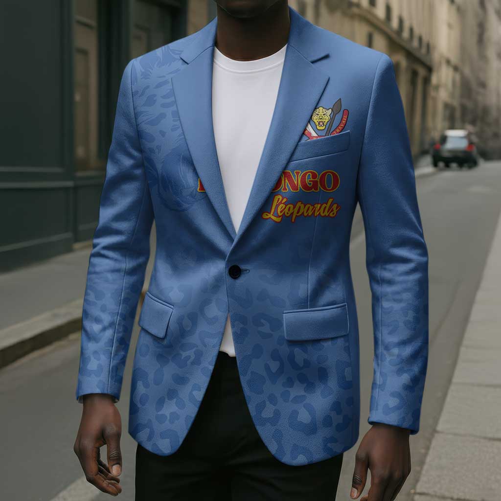 Custom DR Congo Football Blazer Go Champions Leopards - Blue