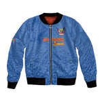 Afro DR Congo Football Custom Bomber Jacket Viva Les Leopards - Blue - African Pride