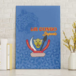 Afro DR Congo Football Canvas Wall Art Viva Les Leopards - Blue - African Pride