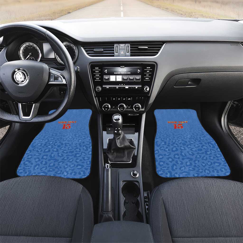 Afro DR Congo Football Custom Car Mats Viva Les Leopards - Blue - African Pride