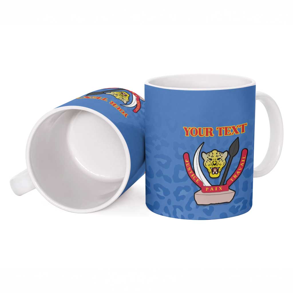 Custom DR Congo Football Ceramic Mug Go Champions Leopards - Blue