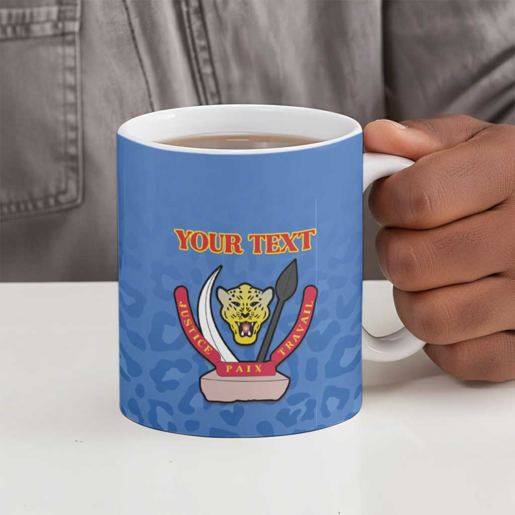 Custom DR Congo Football Ceramic Mug Go Champions Leopards - Blue