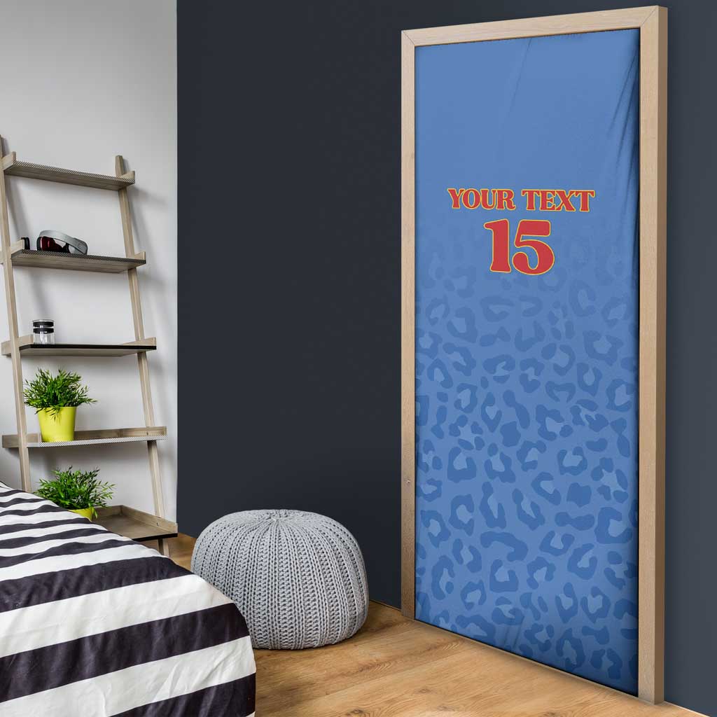 Custom DR Congo Football Door Cover Go Champions Leopards - Blue