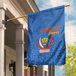 Afro DR Congo Football Garden Flag Viva Les Leopards - Blue - African Pride