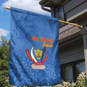 Afro DR Congo Football Garden Flag Viva Les Leopards - Blue - African Pride