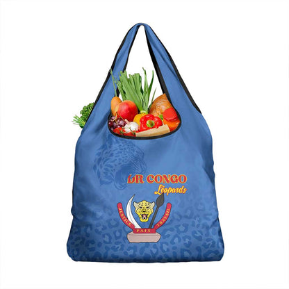 Afro DR Congo Football Grocery Bag Viva Les Leopards - Blue - African Pride