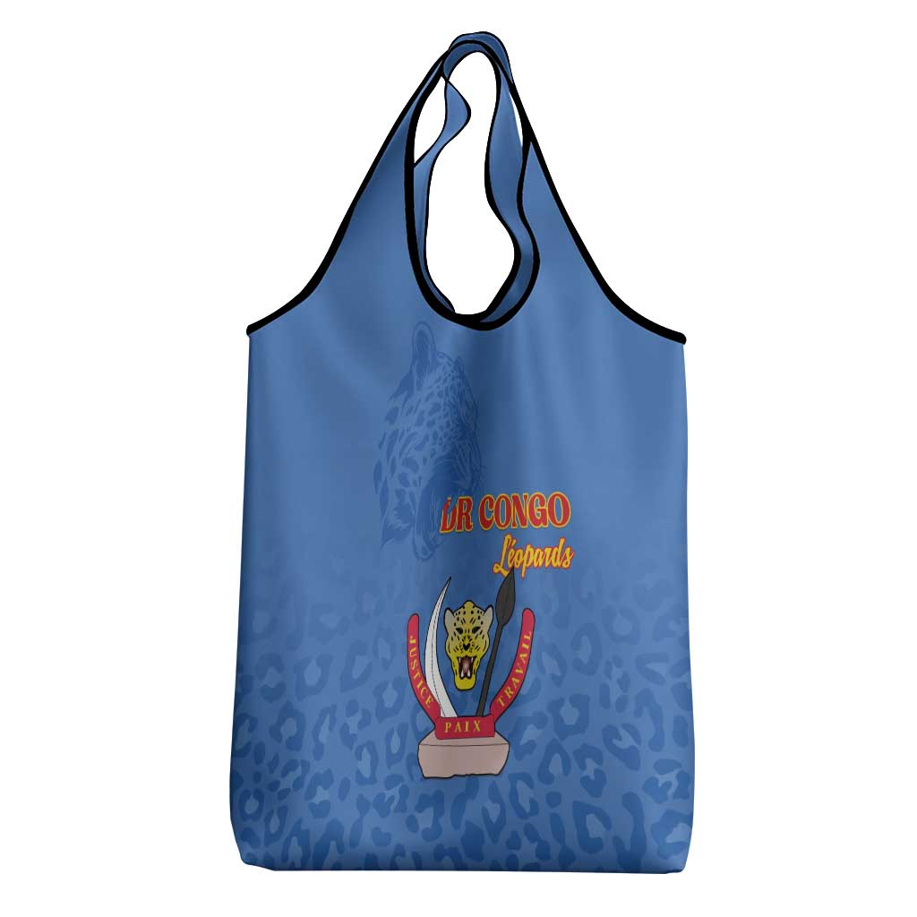 Afro DR Congo Football Grocery Bag Viva Les Leopards - Blue - African Pride