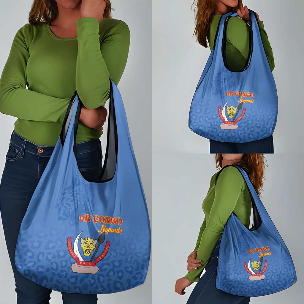 Afro DR Congo Football Grocery Bag Viva Les Leopards - Blue - African Pride