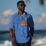 Afro DR Congo Football Custom Hawaiian Shirt Viva Les Leopards - Blue LT15
