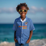 Afro DR Congo Football Custom Kid Hawaiian Shirt Viva Les Leopards - Blue LT15