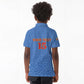 Afro DR Congo Football Custom Kid Polo Shirt Viva Les Leopards - Blue LT15