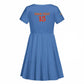 Afro DR Congo Football Custom Kid Short Sleeve Dress Viva Les Leopards - Blue LT15