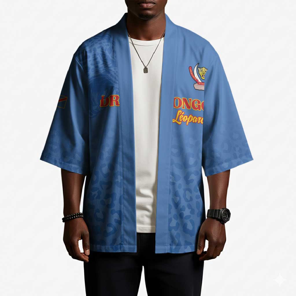 Custom DR Congo Football Kimono Go Champions Leopards - Blue